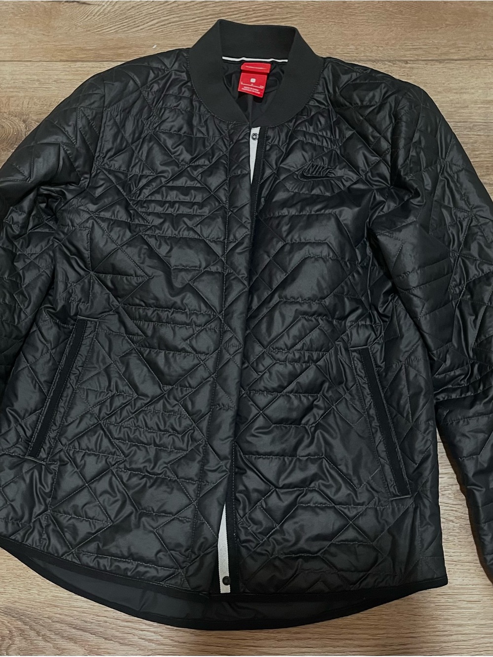 Nike Black Quilted Bomber Jacket